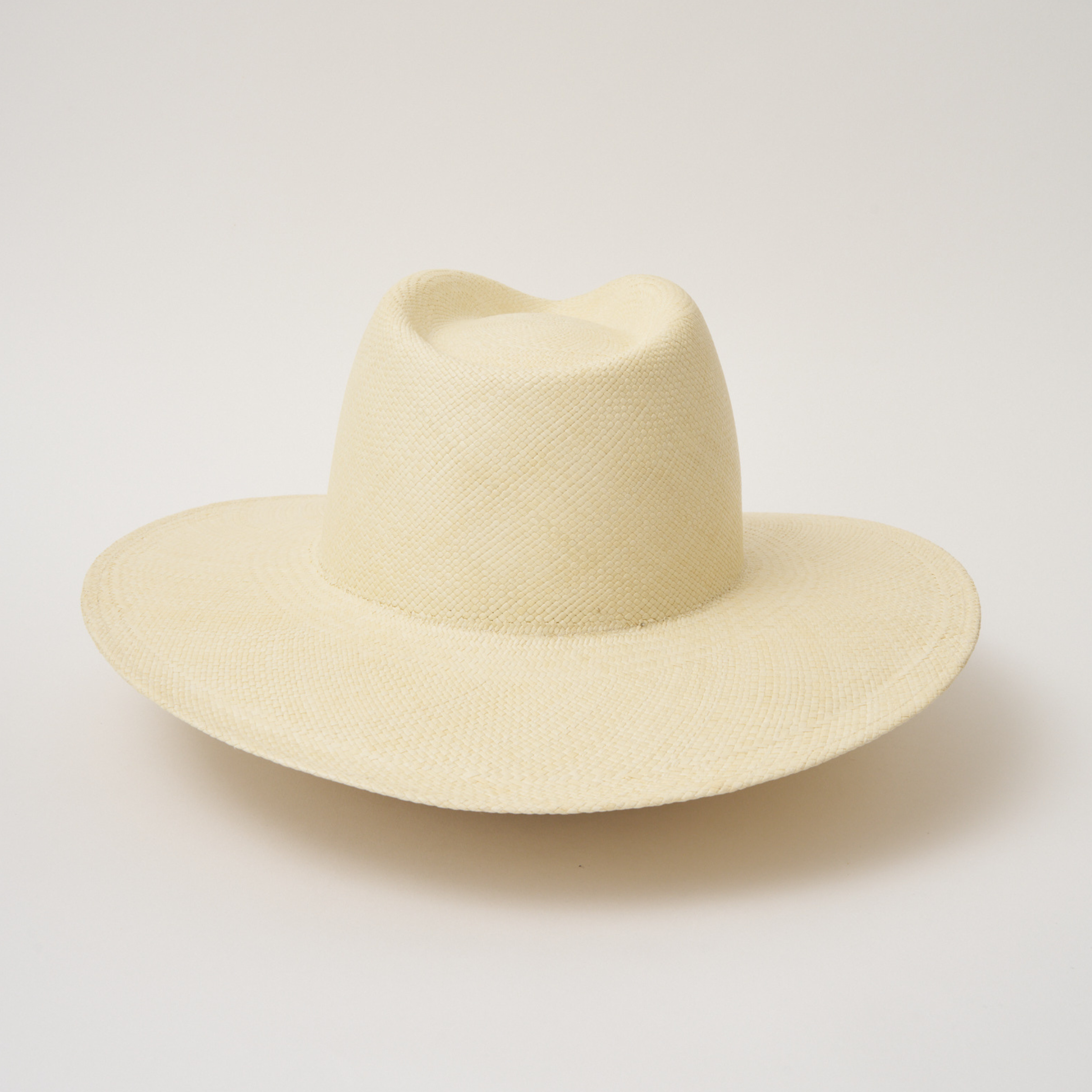 Studio image of the Camilo Oro Natural coloured Panama Hat shown from the back.