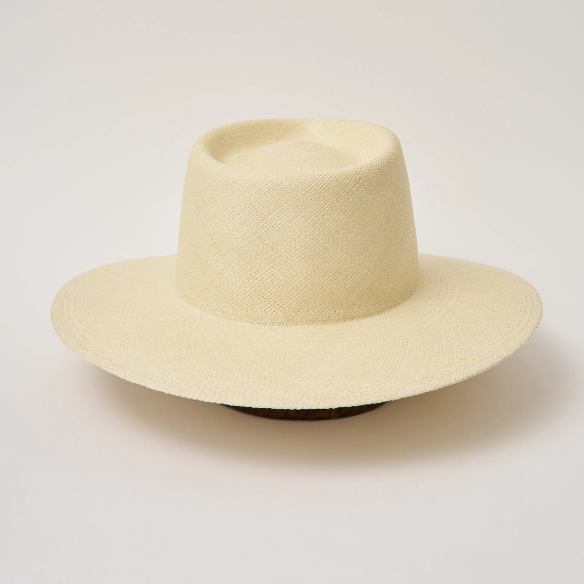 Studio image of the Camilo Country Natural coloured Panama Hat shown from the back.