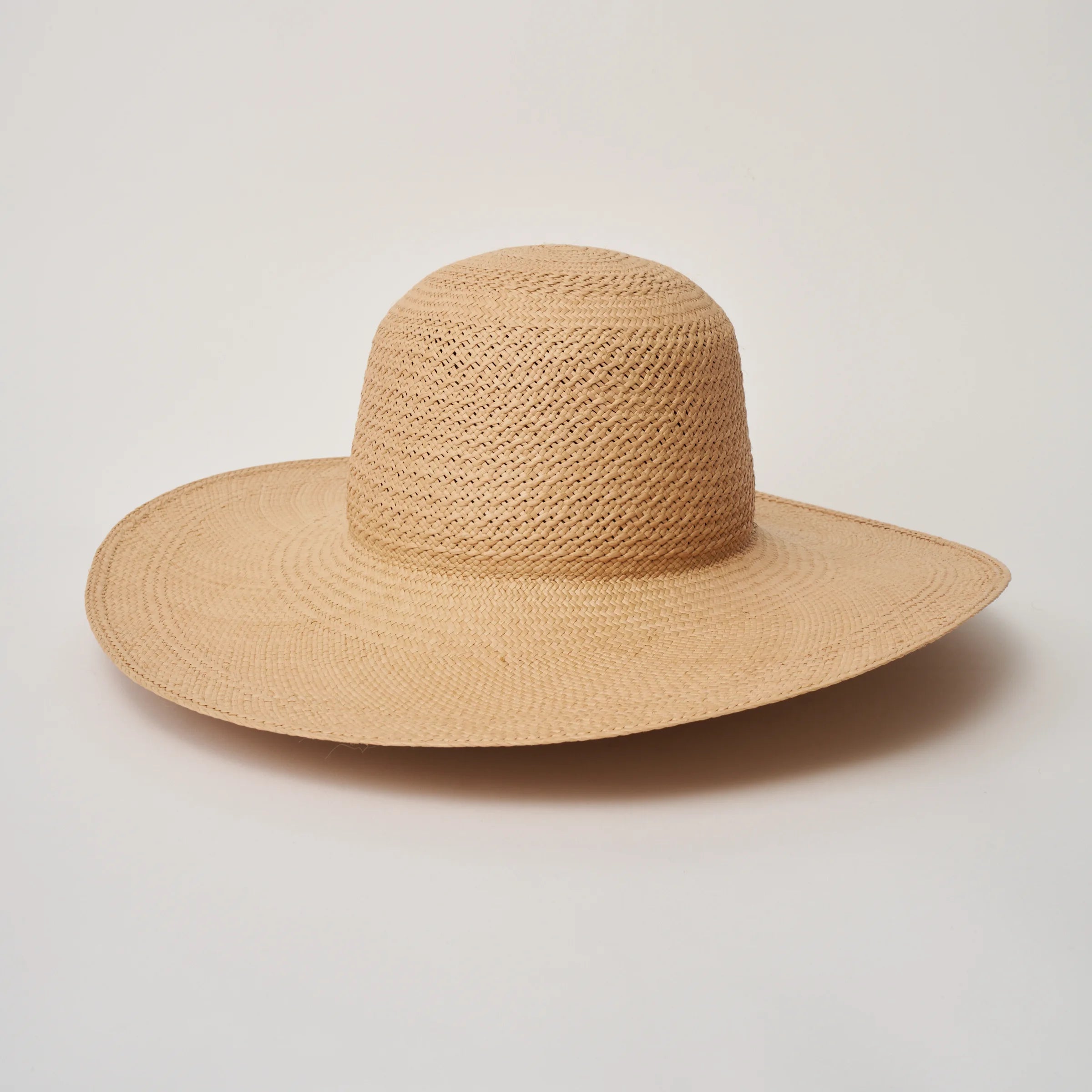Studio image of the Rio Sand coloured Panama Hat shown from the front.